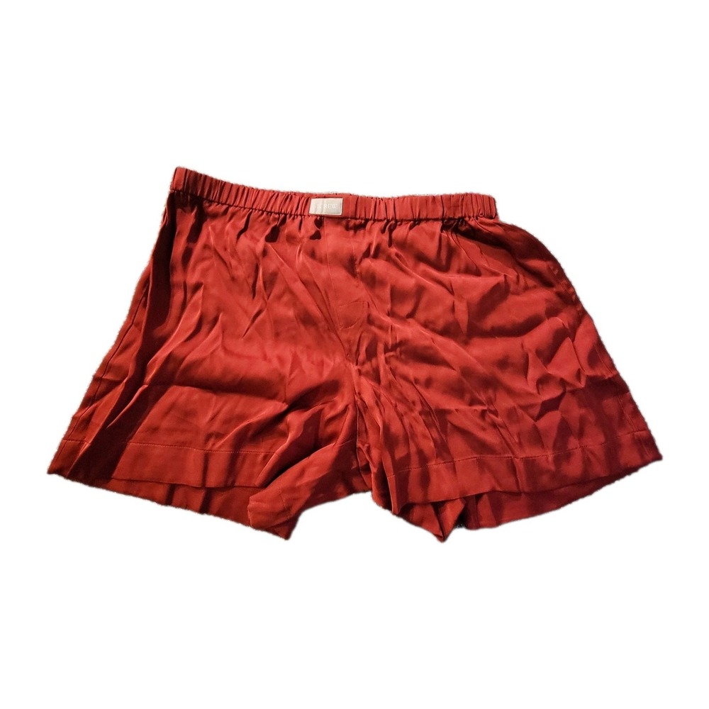 J.Crew Soft Shine Boxer Short‎ Women's Size Medium Burgundy 100% Viscose Silky